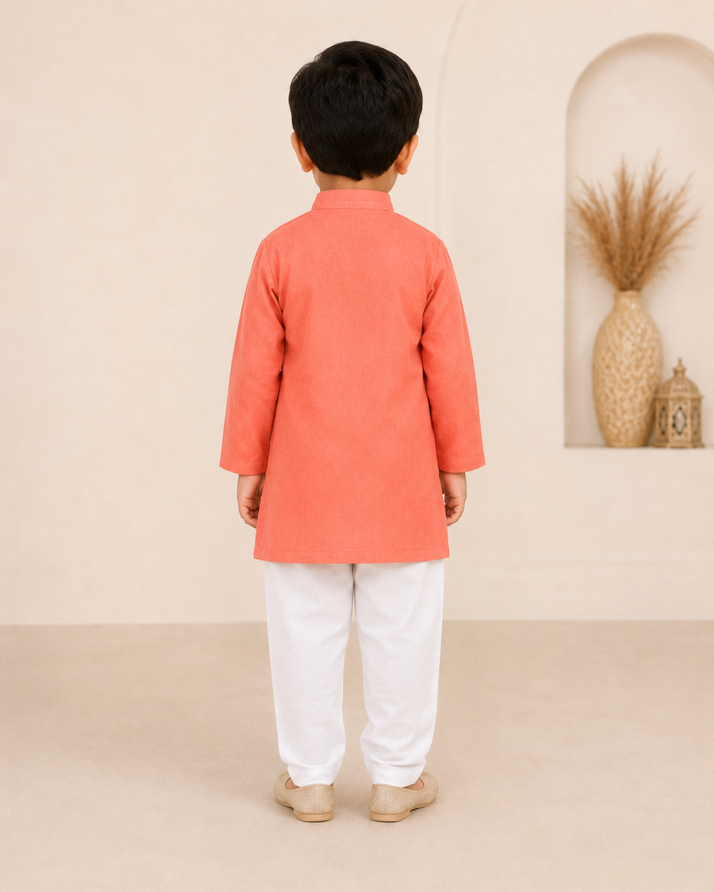 Boys Printed Cotton Blend Kurta Pyjama Set for Kids