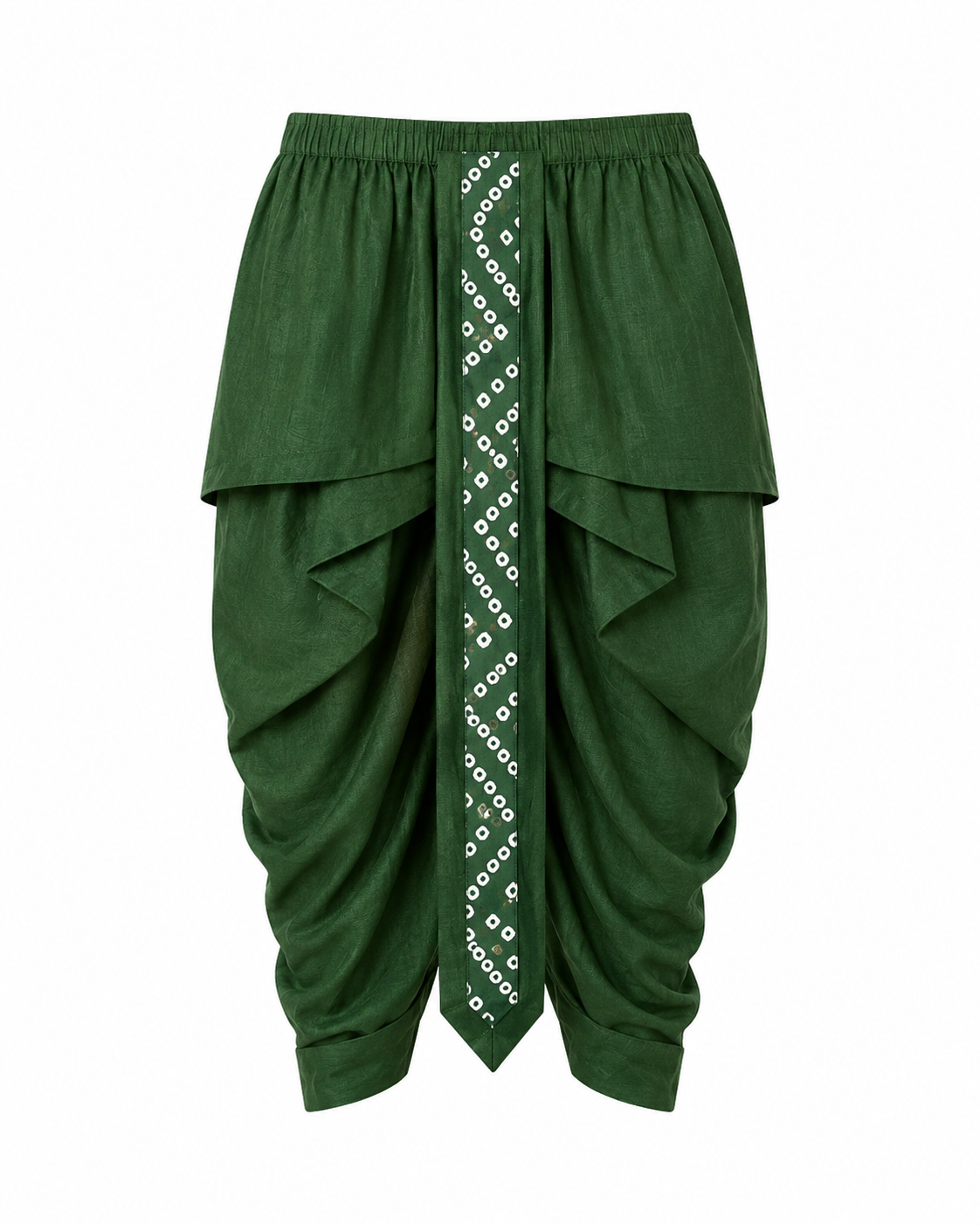 Boys Green Bandhani Print Kurta Dhoti Set