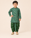 Boys Printed Cotton Blend Kurta Pyjama Set for Kids