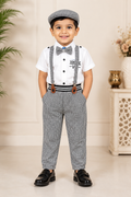 Boys Printed Cotton Blend Kurta Pyjama Set for Kids