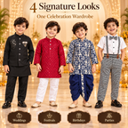 Boys Celebration Wardrobe – 4 Premium Outfit Combo