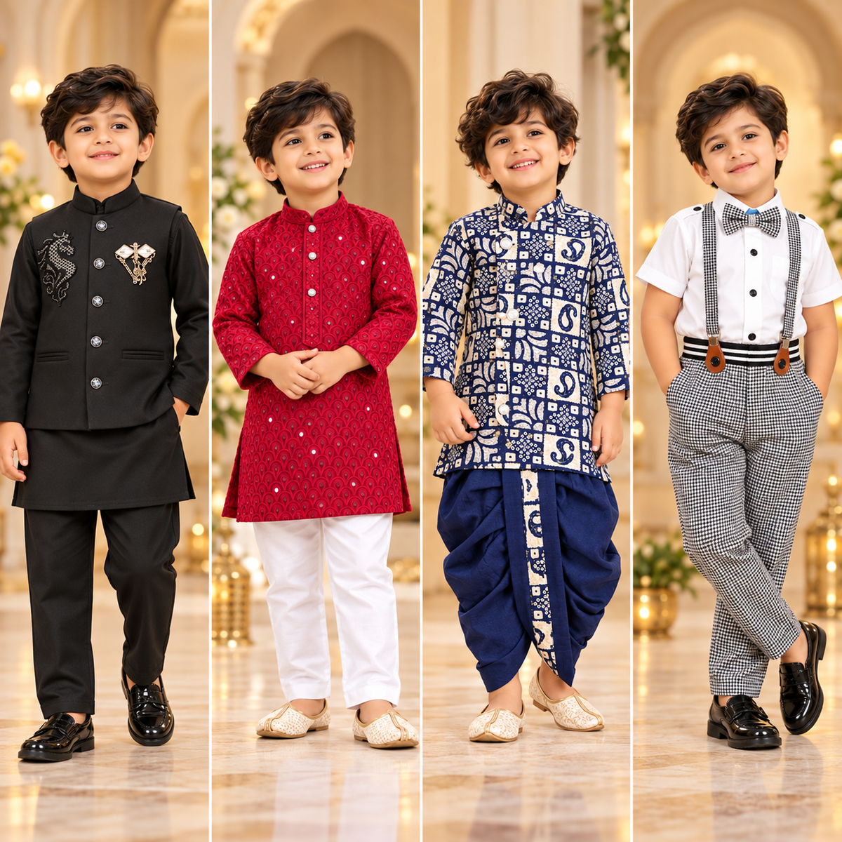 Boys Celebration Wardrobe – 4 Premium Outfit Combo
