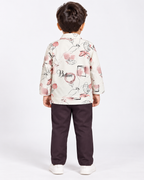 Boys Red Doodle Print Shirt & Trouser Set