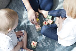 Happy toddler discovering something new